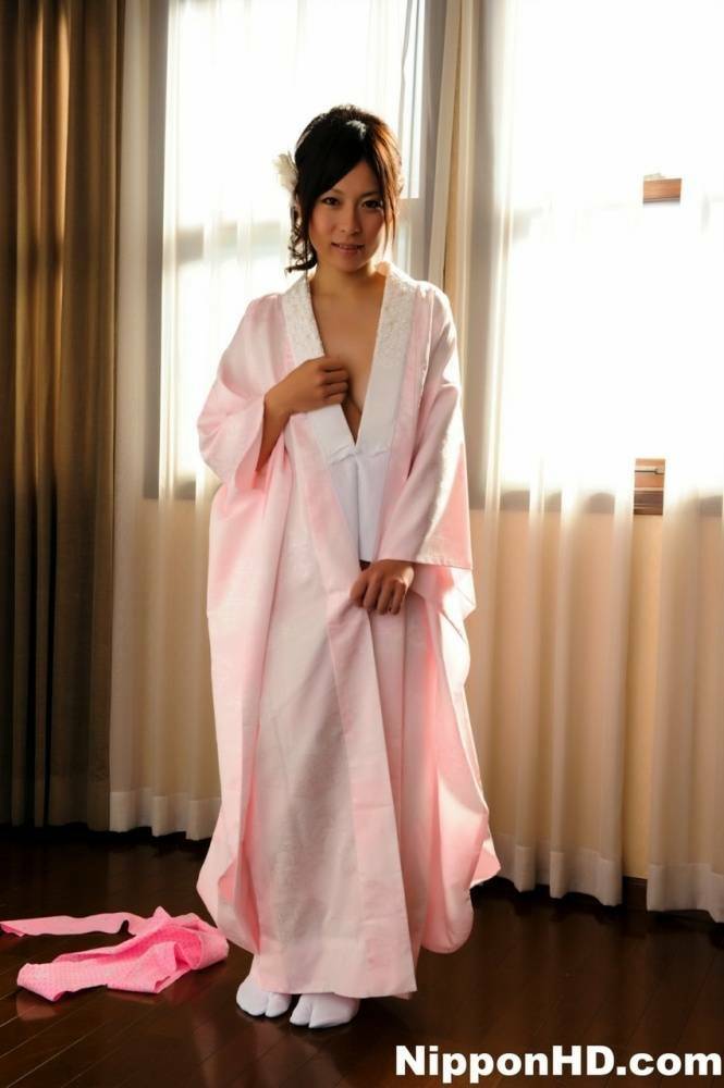 Japanese solo girl slips off her robe to reveal her nice boobs in white socks - #12