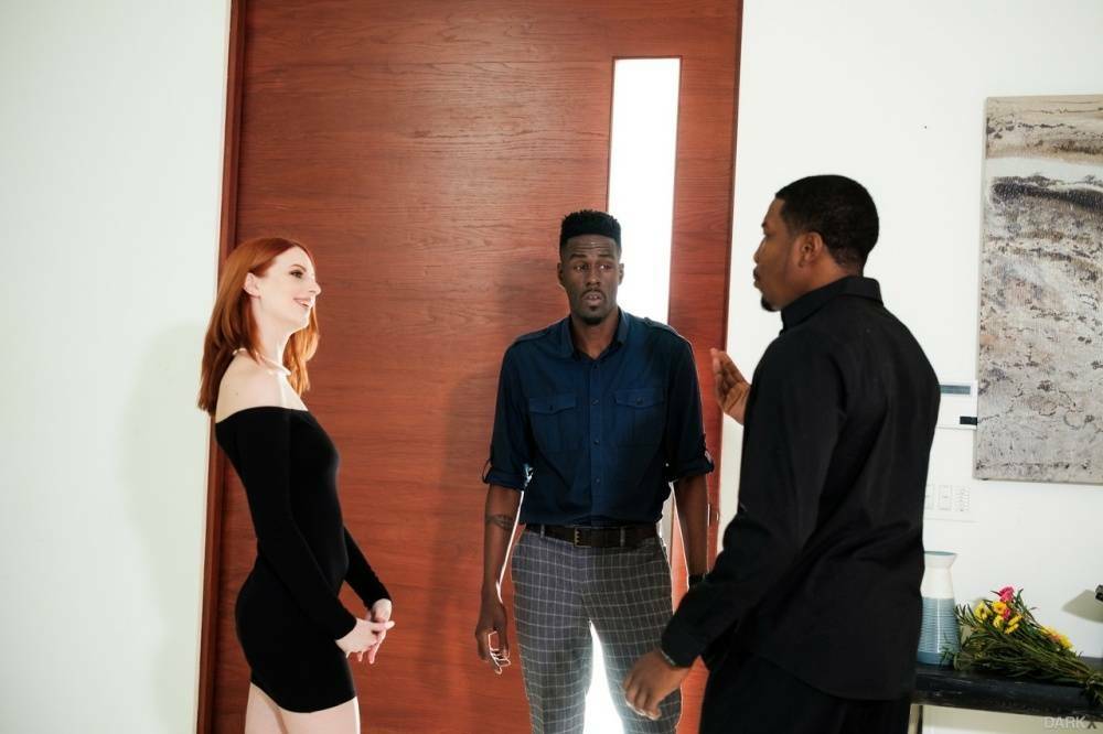 Pale redhead Alex Harper gets banged by a couple of big black dicks at once - #15