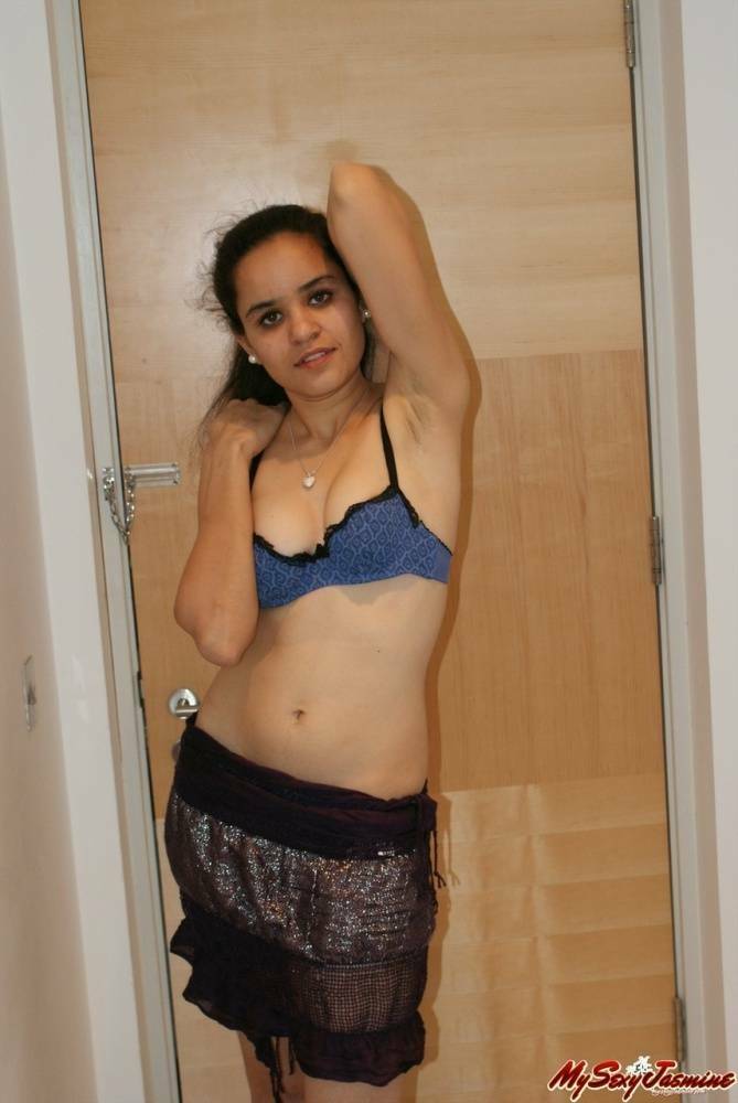 Indian solo girl strips down to a thong while in her bathroom - #12