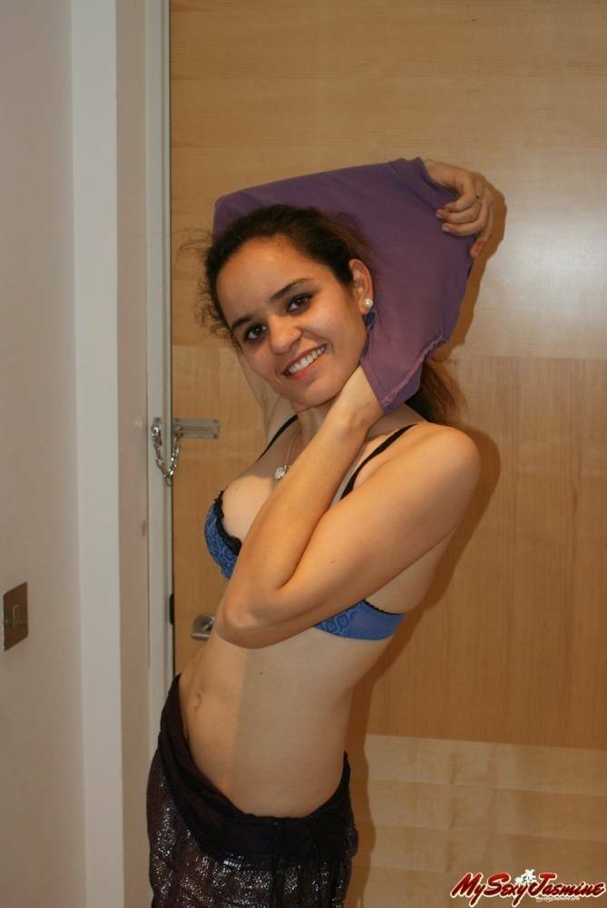 Indian solo girl strips down to a thong while in her bathroom - #6