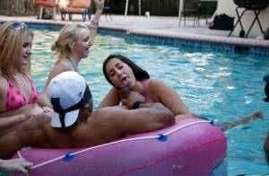 Fantastic outdoor party at the pool with a bunch of how wet chicks on picsfans.one