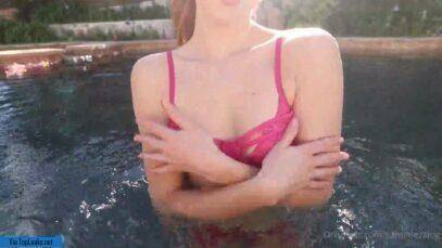 Caroline Zalog Nude Pool Strip Leaked Video on picsfans.one