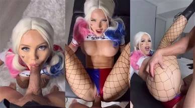 ScarlettKissesXO Harley Quinn Cosplay Sex Tape Video on picsfans.one
